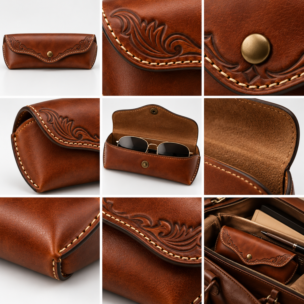 Vintage Western Leather Eyeglass Case