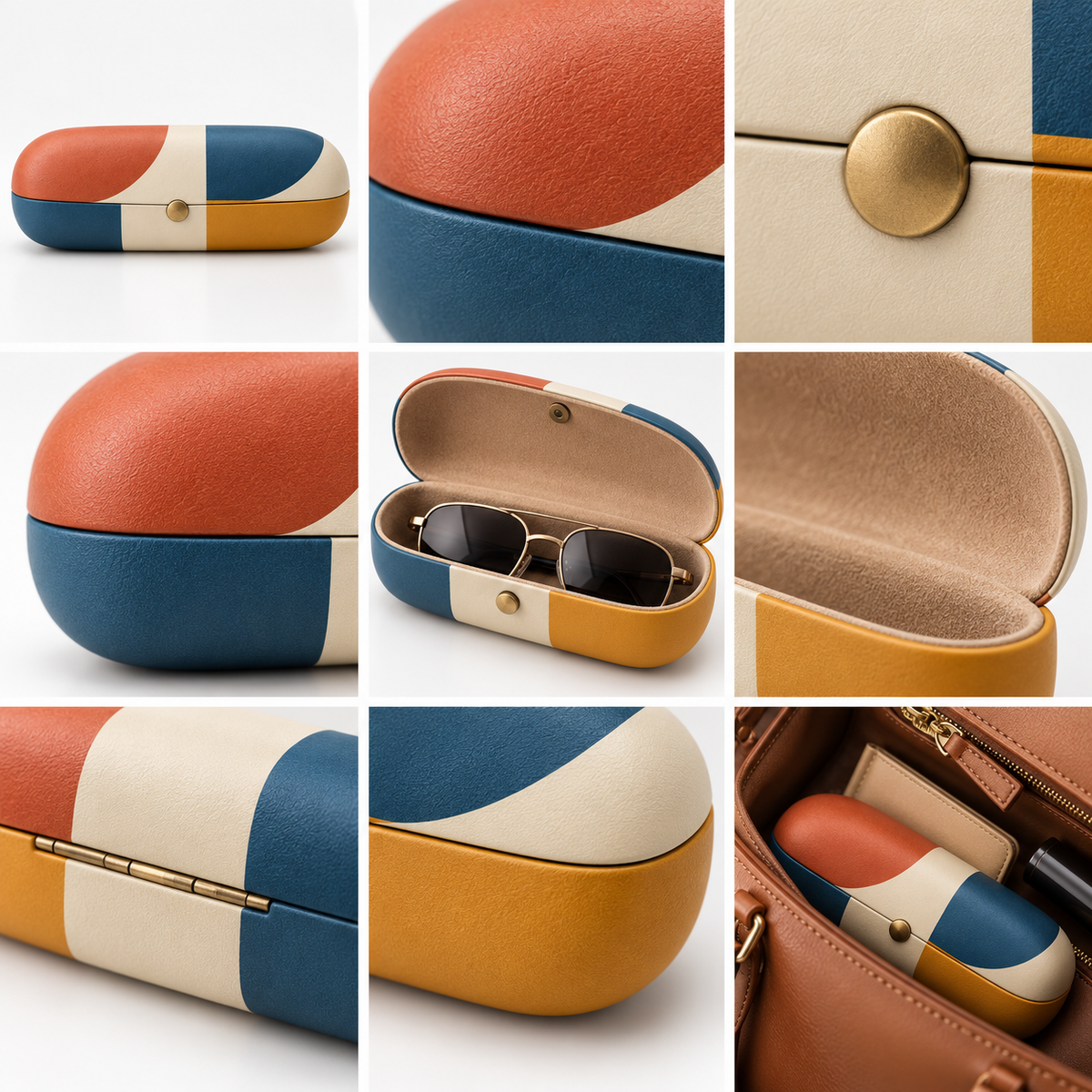 Retro Colorblock Eyeglass Case
