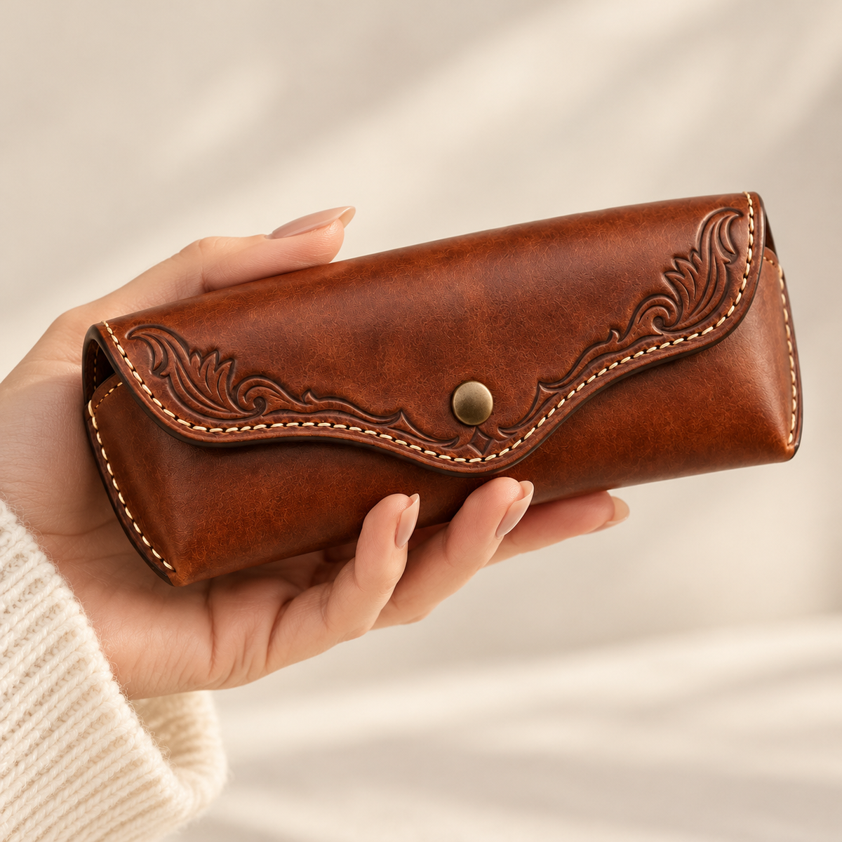 Vintage Western Leather Eyeglass Case