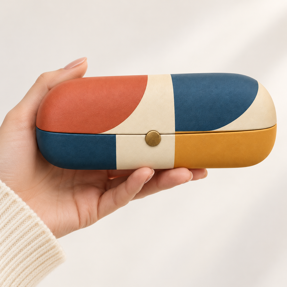 Retro Colorblock Eyeglass Case
